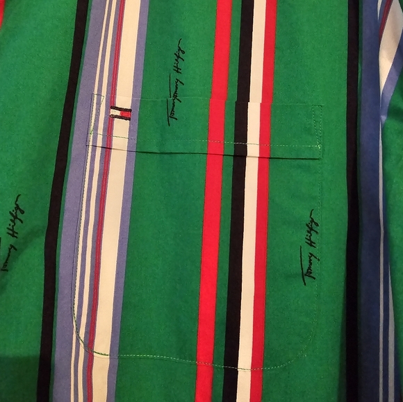 Tommy Hilfiger Men's Striped Button Up Polo sz xl - Picture 3 of 4